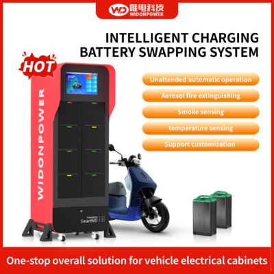 Smart Power 8-bay Hard-connected Bottom-insert Battery Swap Station Ac220v 48v-72v Li-ion Compatible